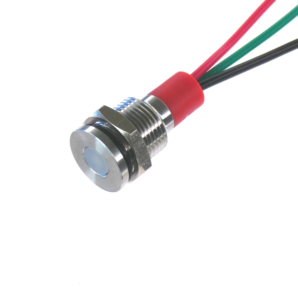 CML Innovative Technologies PL10SL Series Stainless Steel Panel Light, Red, Green Panel LED, Wire Termination 12V 20 mA,
