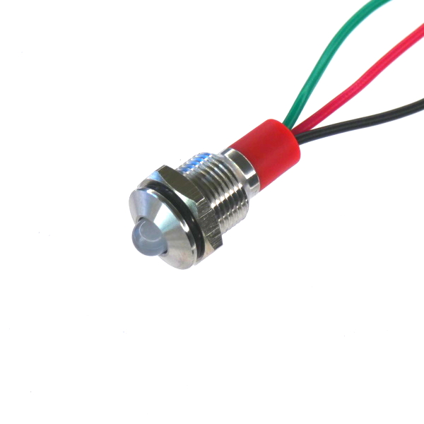 CML Innovative Technologies PL10SL Series Stainless Steel Panel Light, Green, Red Panel LED, Wire Termination 24V 20 mA,