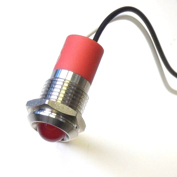 CML Innovative Technologies PL12SL Series Stainless Steel Panel Light, Red Panel LED, Wire Termination 24V 20 mA, IP67,