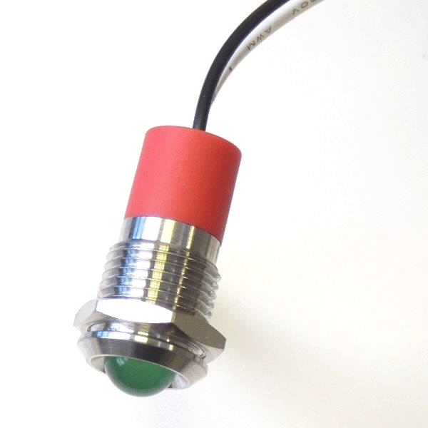 CML Innovative Technologies PL12SL Series Stainless Steel Panel Light, Green Panel LED, Wire Termination 24V 20 mA,