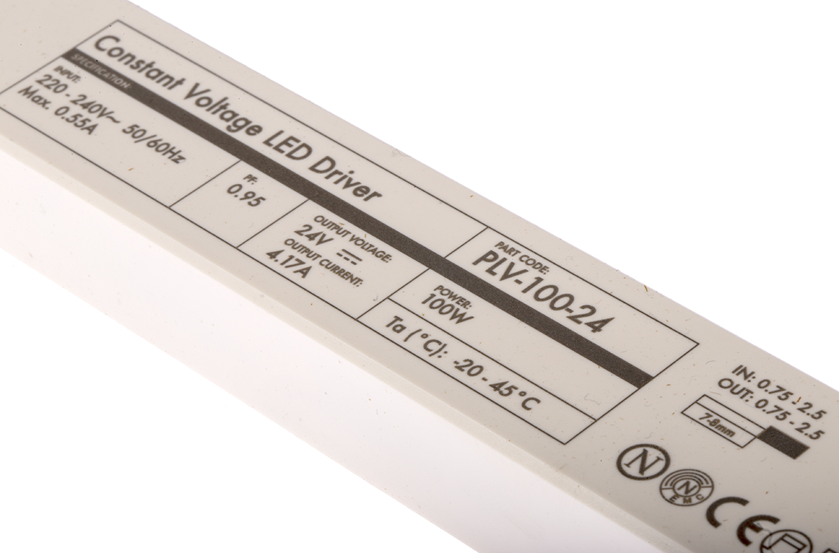plv-100-24 PowerLED LED Driver, 24V Output, 100 W Output, 4.17A