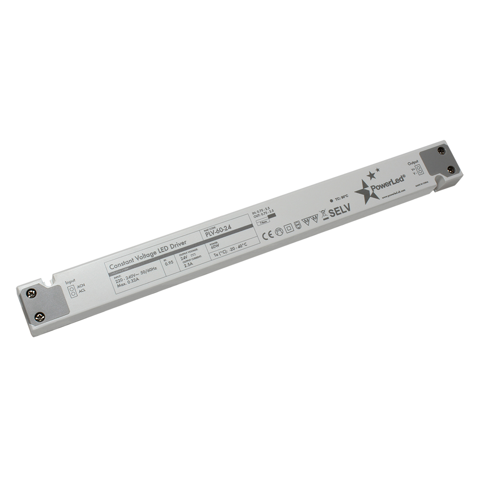 PowerLED LED Driver, 24V Output, 60 W Output, 2.5A