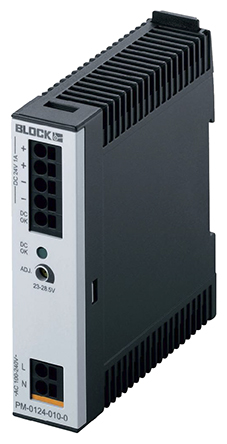Block PM Switched Mode DIN Rail Power Supply 373 V dc, 264V ac AC/DC Input 28.5V dc, 1 A Output DC 24 W