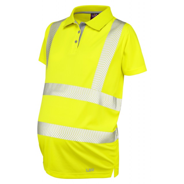 Leo Workwear PM03 Yellow Female Hi Vis Polo Shirt L
