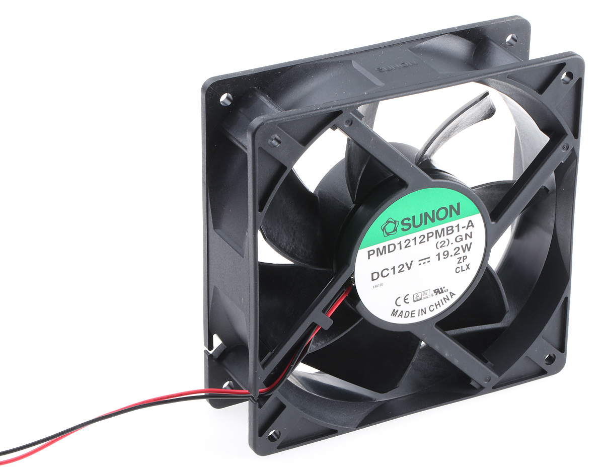 Sunon PMD Series Axial Fan, 12V dc, 323 m³/h, 19.2 W, 1.6 A Max 120 mm 120mm 38 mm
