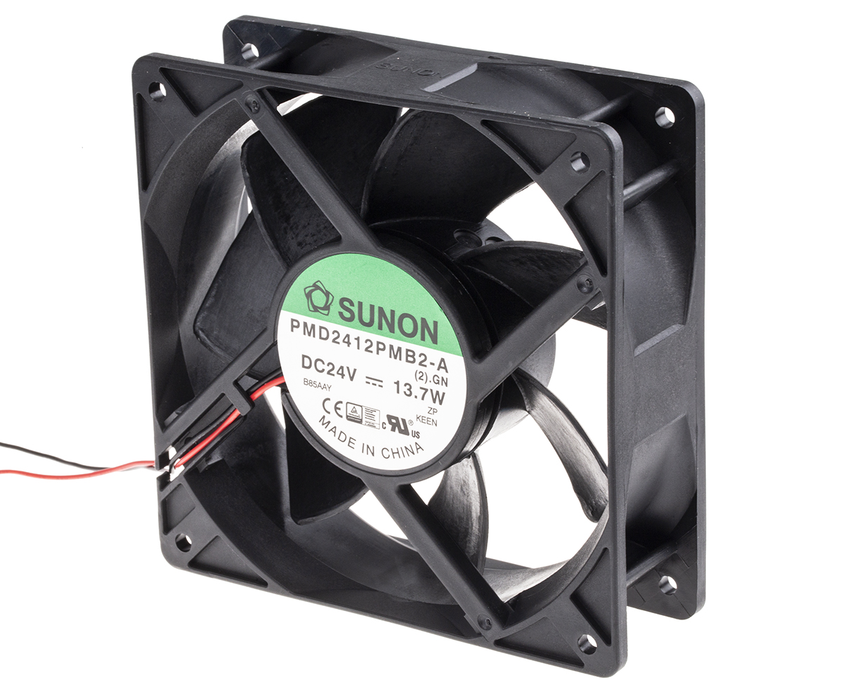 Sunon PMD Series Axial Fan, 24V dc, 289 m³/h, 13.7 W, 570 mA Max 120 mm 38mm 120 mm