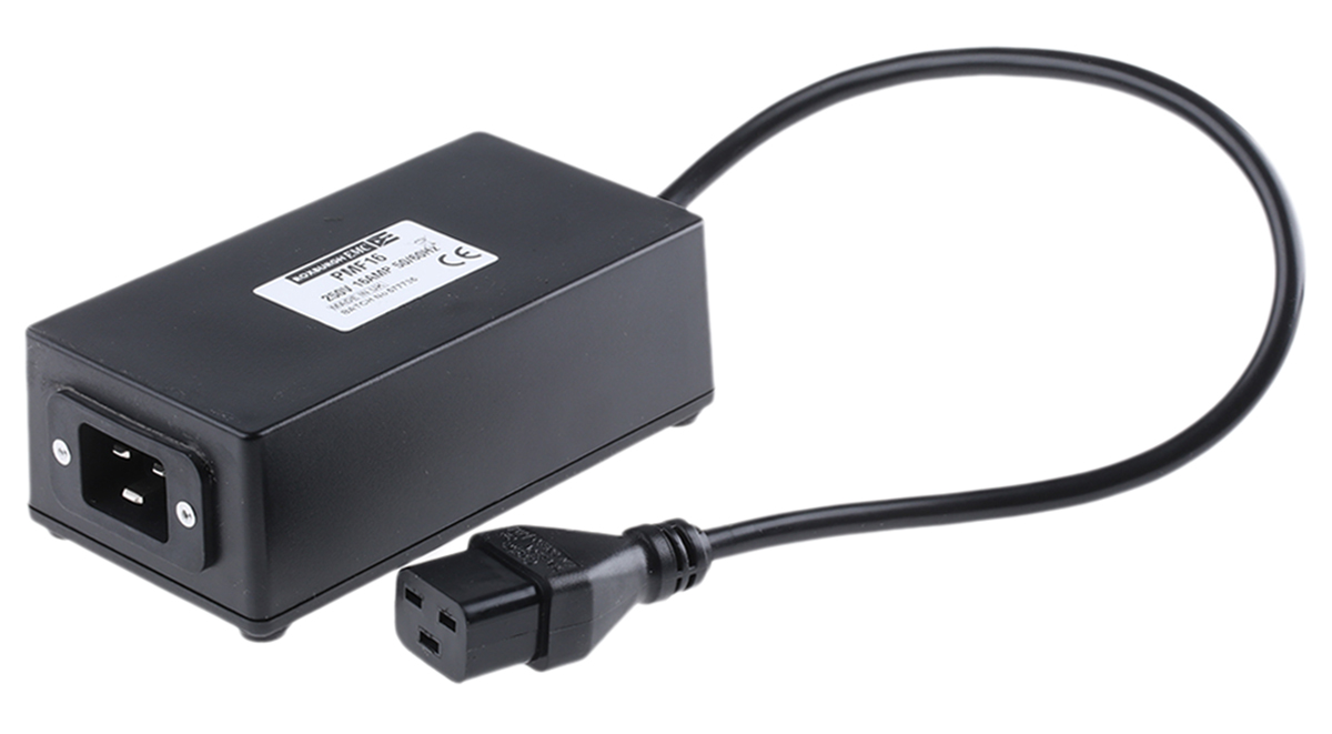 Roxburgh EMC PMF16, 240V 16A Cable IEC Filter Male, Quick Connect
