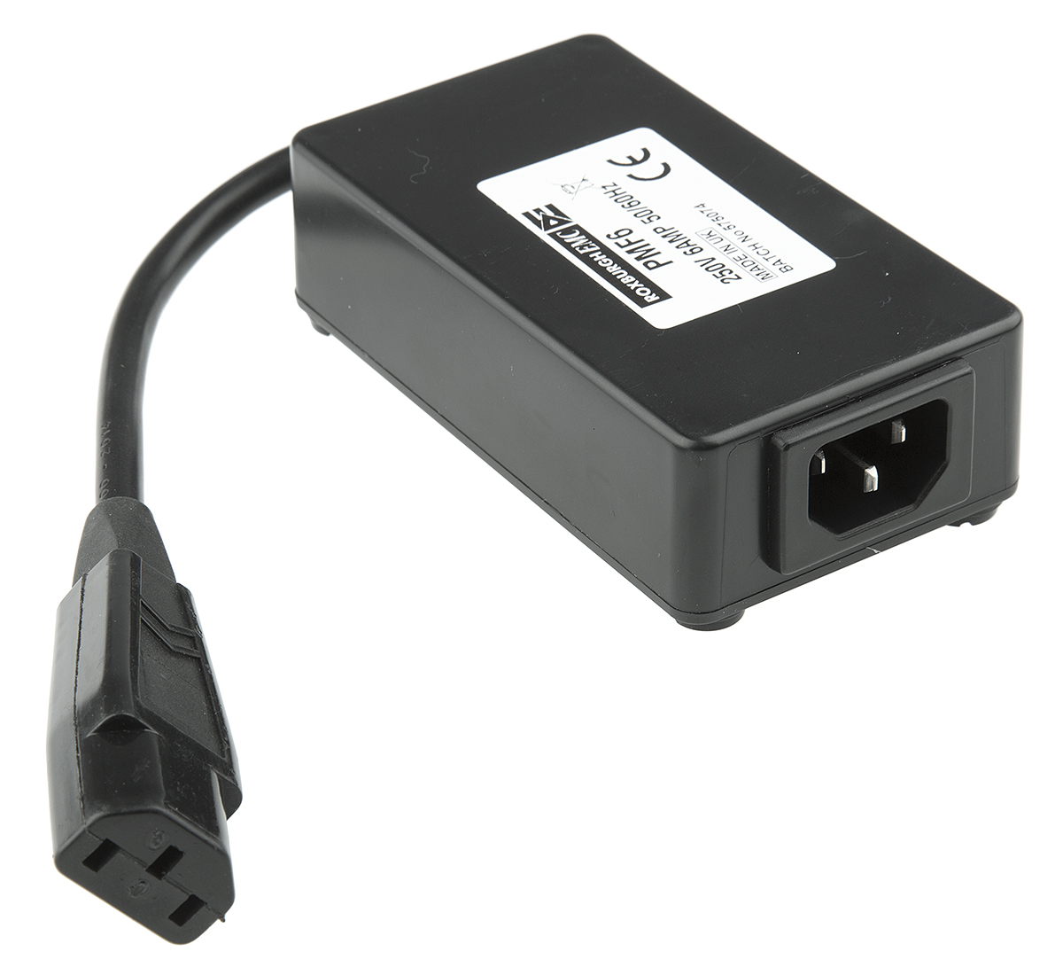 Roxburgh EMC PMF6, 250V ac 6A Free Stand IEC Filter Male/Female
