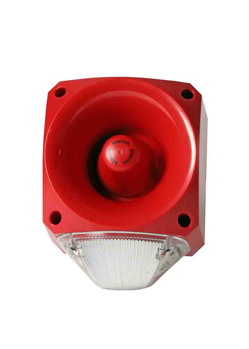 Klaxon Nexus 105/110/120 Series Clear Beacon-Sounder Combination, IP66 60V Side 116 dB @ 1m