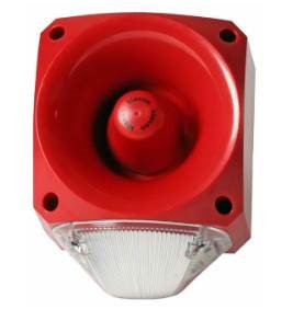 Klaxon Nexus 105/110/120 Series Clear Beacon-Sounder Combination, IP66 60V Side 120 dB @ 1m