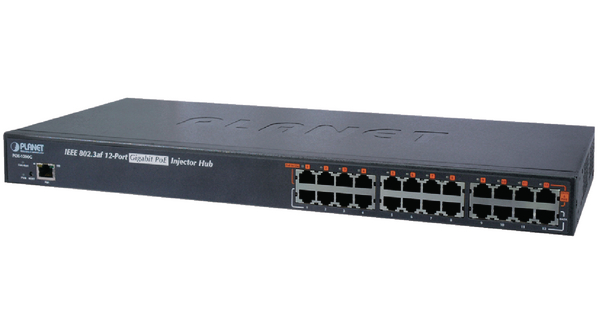 Planet 12 Port PoE Injector, 100V, 240 V Input 190 W, 48V dc Output