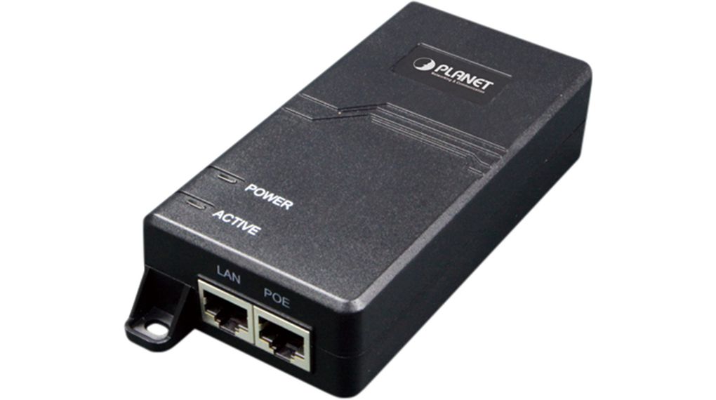 Planet 1 Port 1 Port PoE Injector, 100V, 240 V Input 30 W, 53V dc Output, 0.6 A