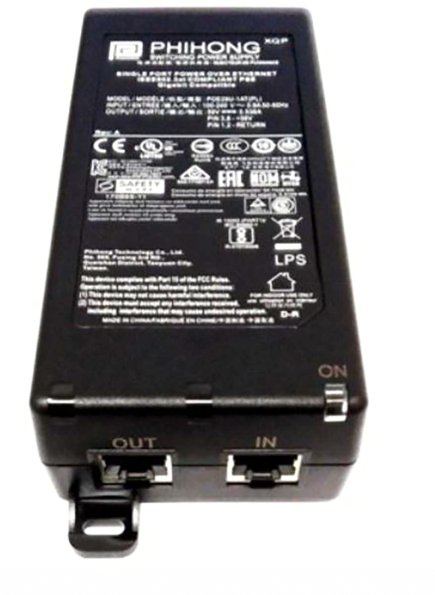 Phihong 2 Port 1 Port PoE Injector, 240V ac Input 60 W, 56V dc Output, 1.07 A