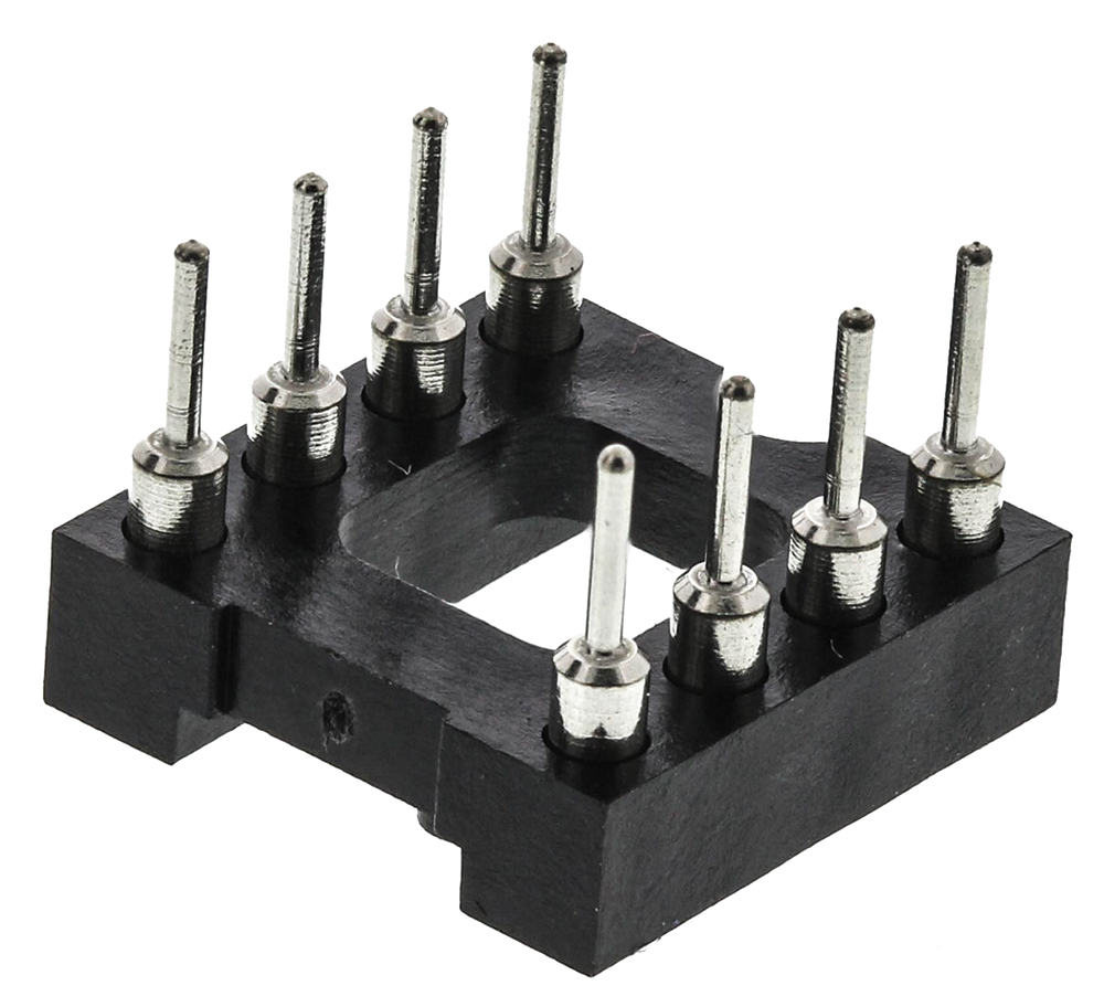 E-TEC, POS/POO/PCL 2.54 mm Pitch Vertical 8 Way, Through Hole Turned Pin Open Frame DIL Socket, 3A