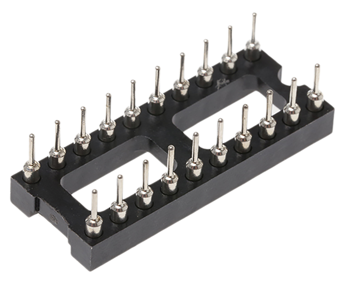 pos-320-s001-95 E-TEC, POS/POO/PCL 2.54 mm Pitch Vertical 20 Way, Through Hole Turned Pin Open Frame DIL Socket, 3A
