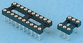 E-TEC, POS/POO/PCL 2.54 mm Pitch Vertical 28 Way, Through Hole Turned Pin Open Frame DIL Socket, 3A