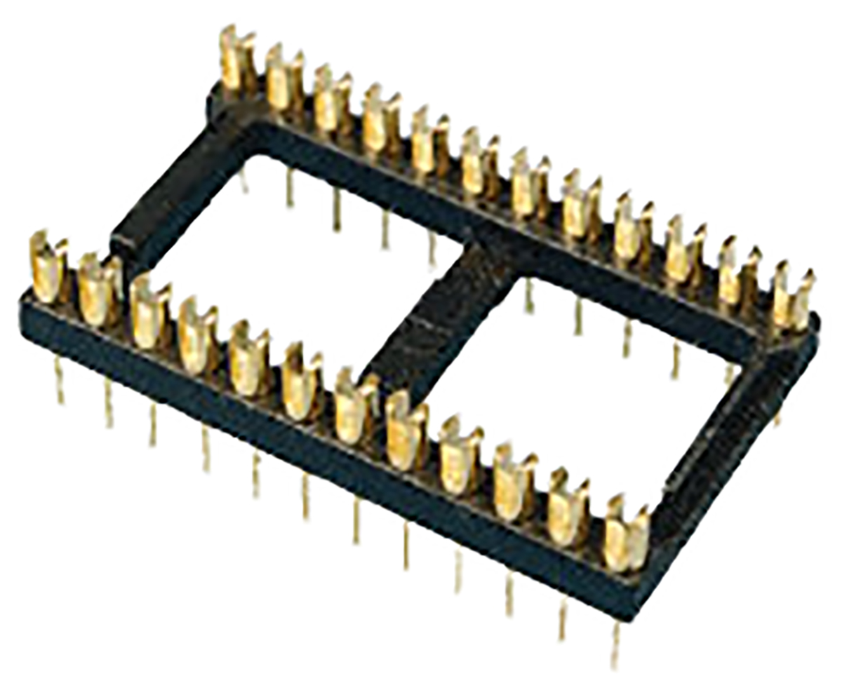 E-TEC, POS 2.54 mm Pitch Vertical 28 Way, Through Hole Turned Pin Open Frame DIL Socket, 1A