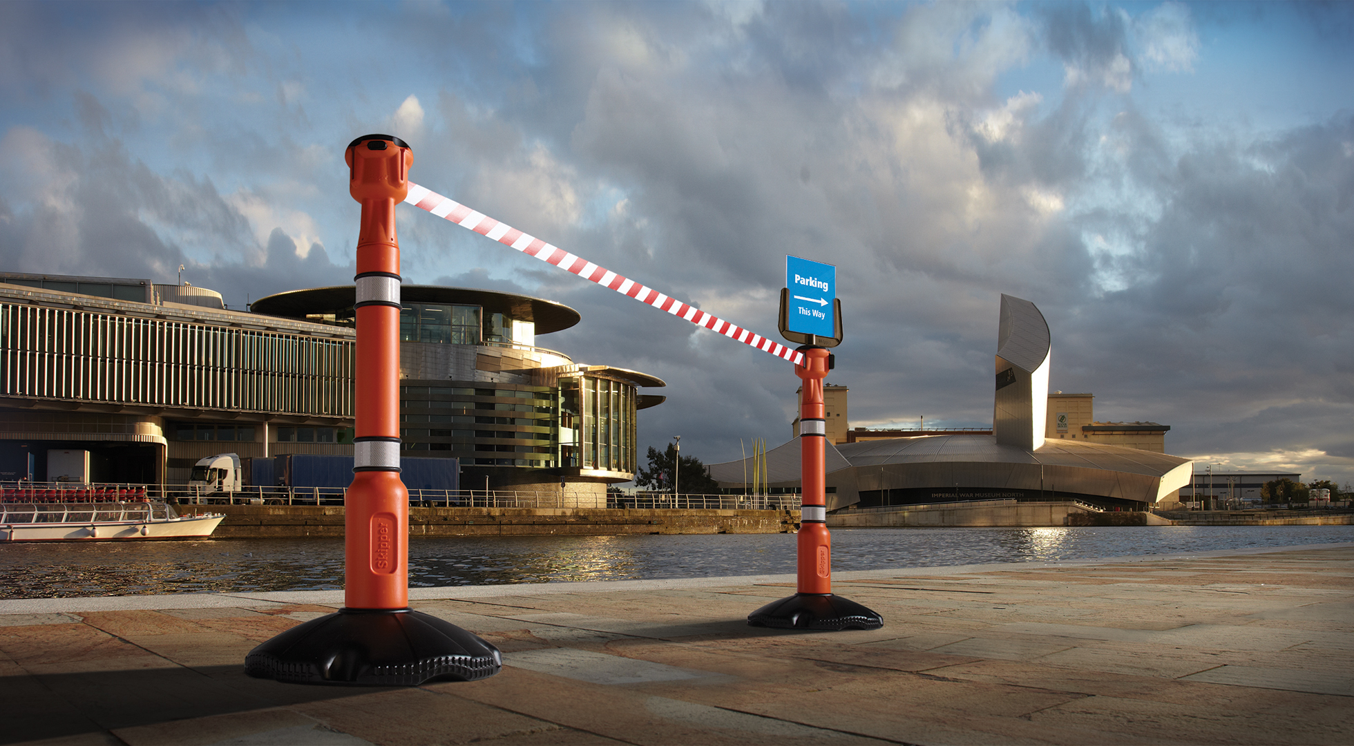 post01-o Skipper Orange Safety Barrier, Barrier Post