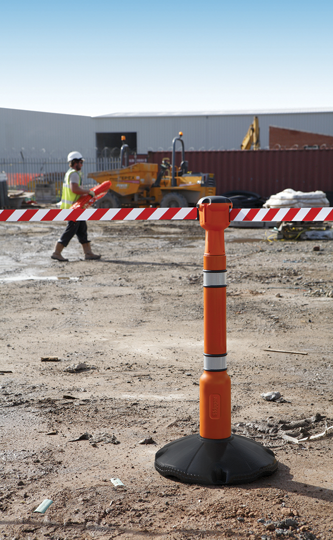 post01-o Skipper Orange Safety Barrier, Barrier Post