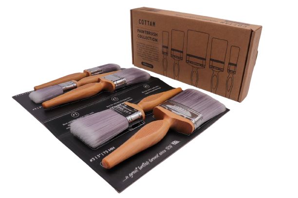 Cottam, 76.2 mm Synthetic Paint Brush Set with Flat Bristles