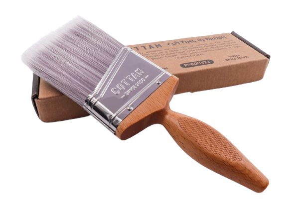 Cottam Thin, 63.5 mm Synthetic Angled Paint Brush with Flat Bristles