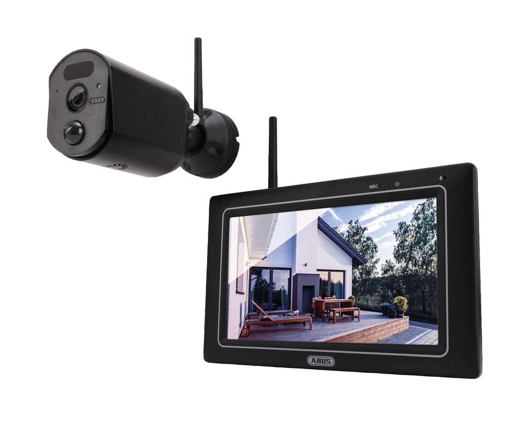 ABUS Indoor & Outdoor IR CCTV System, 4 Camera Connections, DC Plug, USB 2.0, Wireless