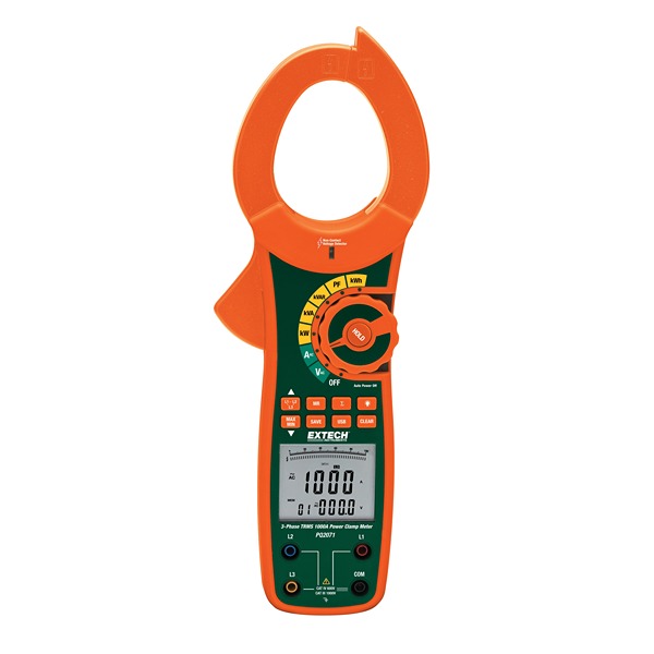 Extech PQ2071 Clamp Meter 1000 A 750 V ac CAT III, CAT IV Non-Contact Voltage Detector