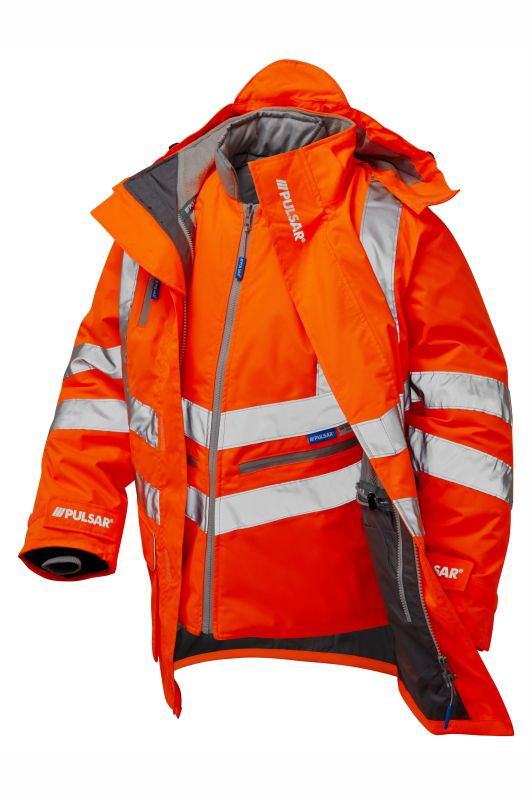 PULSAR PR497 Orange Hi Vis Jacket, 2XL