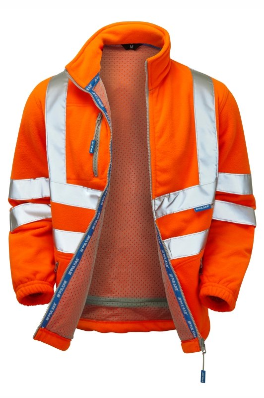 Praybourne PR508-R Orange Unisex Fleece Jacket, 2XL