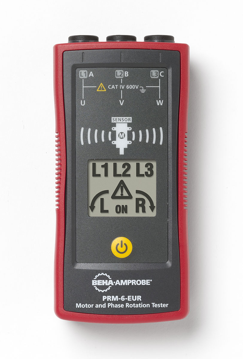 Beha-Amprobe PRM-6-EUR Phase Rotation Tester 16 Hz, 400 Hz Max, 700V Max Non-Contact, CEE, RSCAL