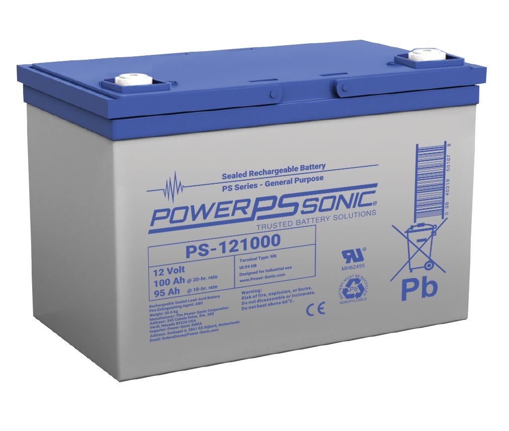 Power Sonic 12 V Sealed Lead Acid Battery, 100 Ah, 168mm x 208 mm x 306 mm