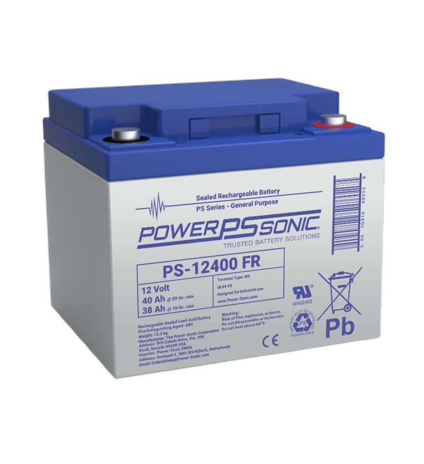Power Sonic 12 V Sealed Lead Acid Battery, 40 Ah, 165mm x 170 mm x 197 mm