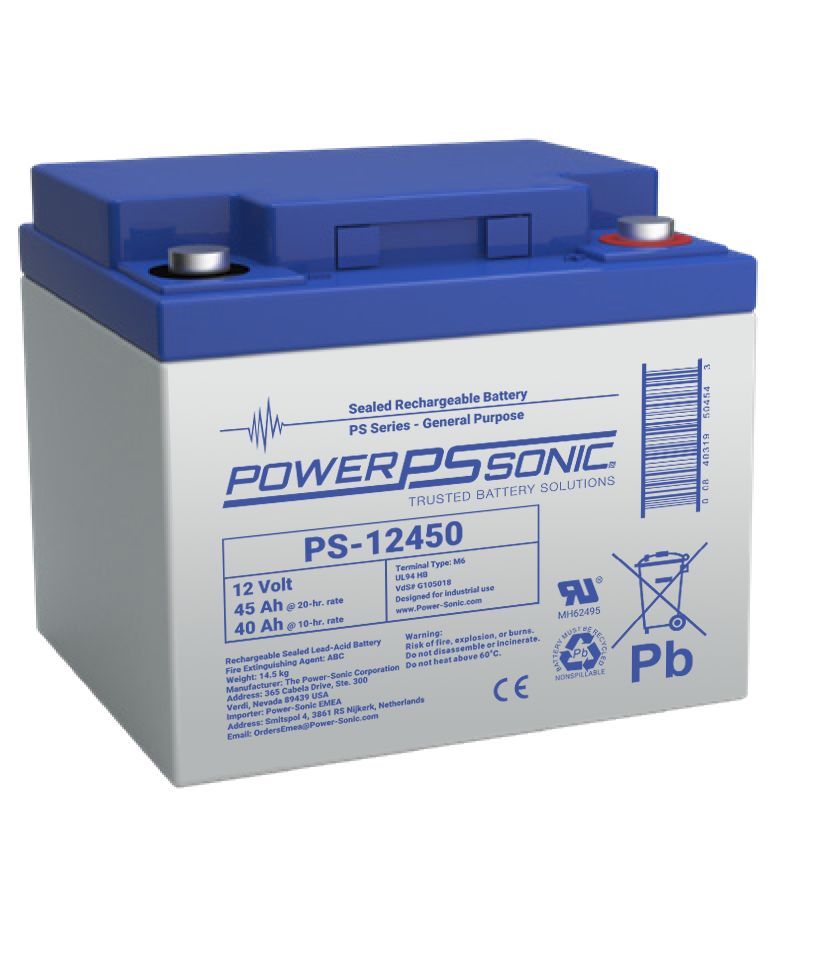 Power Sonic 12 V Sealed Lead Acid Battery, 45 Ah, 165mm x 170 mm x 197 mm