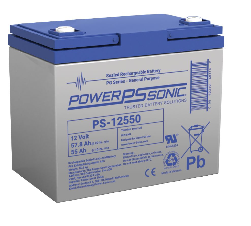Power Sonic 12 V Sealed Lead Acid Battery, 57.80 Ah, 138mm x 205 mm x 229 mm