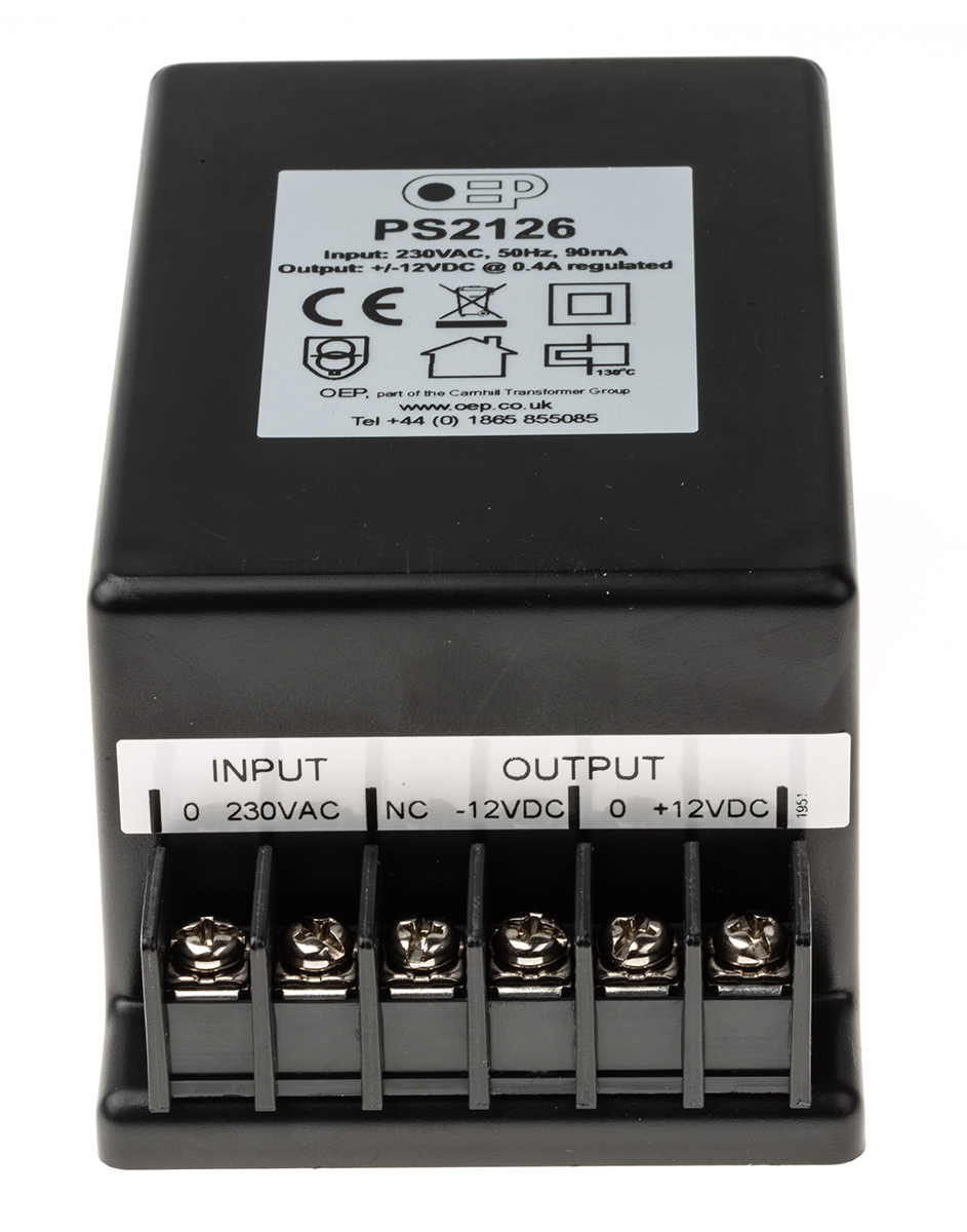 ps2126 OEP Linear Power Supply, 400 mA Output 12V 9.6 W