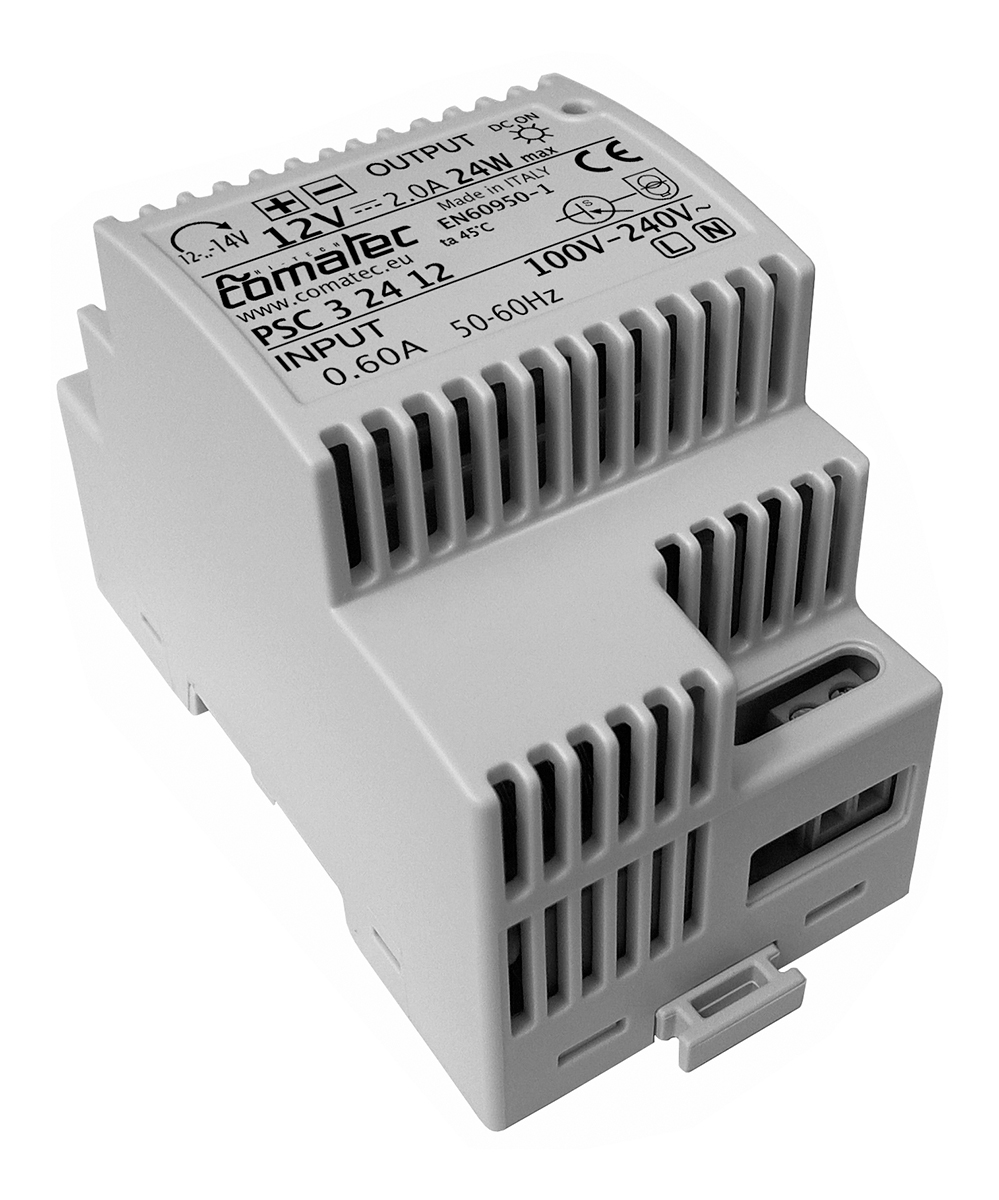 Comatec PSC Switched Mode DIN Rail Power Supply 230V ac AC Input 12V dc, 2 A Output DC 24 W