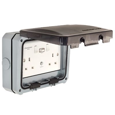 Powerbreaker PSKTRCDP2G Grey Plug Socket, 13A Indoor & Outdoor, Type G - British
