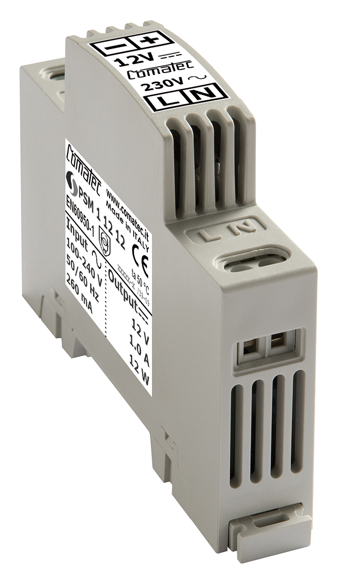 Comatec PSM1 Switched Mode DIN Rail Power Supply 260V ac AC Input 12V dc, 1 A Output DC 12 W