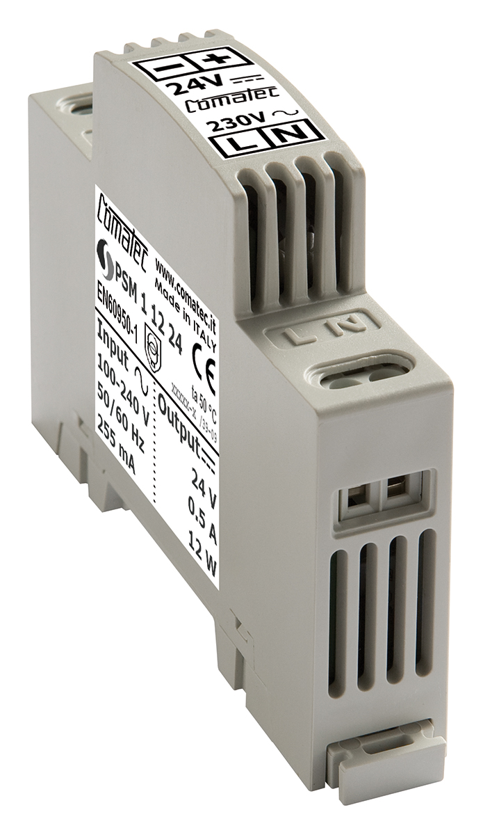 Comatec PSM1 Switched Mode DIN Rail Power Supply 260V ac AC Input 24V dc, 500 mA Output DC 12 W