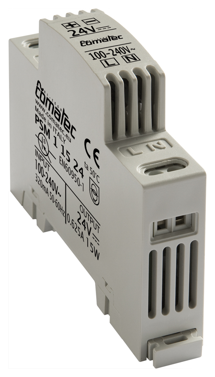 Comatec PSM1 Switched Mode DIN Rail Power Supply 260V ac AC Input 24V dc, 630 mA Output DC 15 W