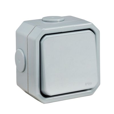Powerbreaker Grey, 2 Way Weatherproof, 1 Gang, PSW1G2W