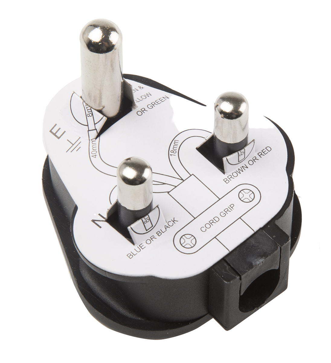 Masterplug UK Mains Plug Black, 15A, Cable Thermoplastic Rubber, 250V, Screw