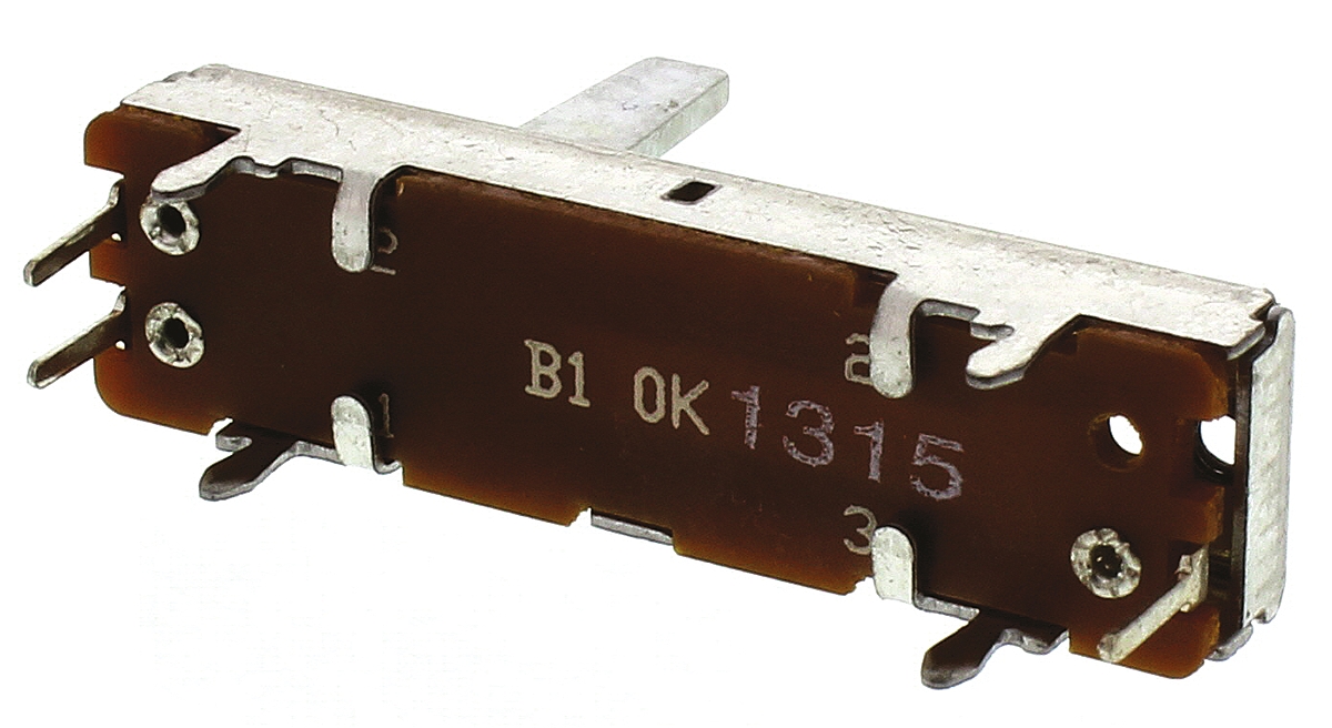 pta2043-2015dpb103 Bourns PTA 10 kΩ Slide Slide Potentiometer 1-Gang Through Hole, PTA2043-2015DPB103