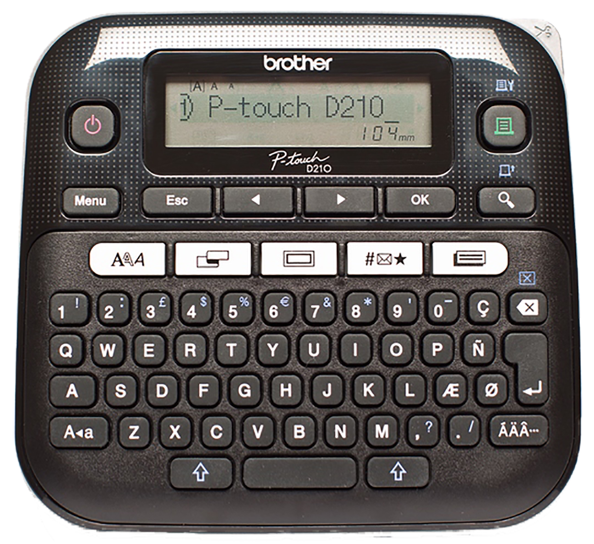 Brother PT-D210 Handheld Label Printer, 12 mm Max Label Width, Type G - British 3-Pin