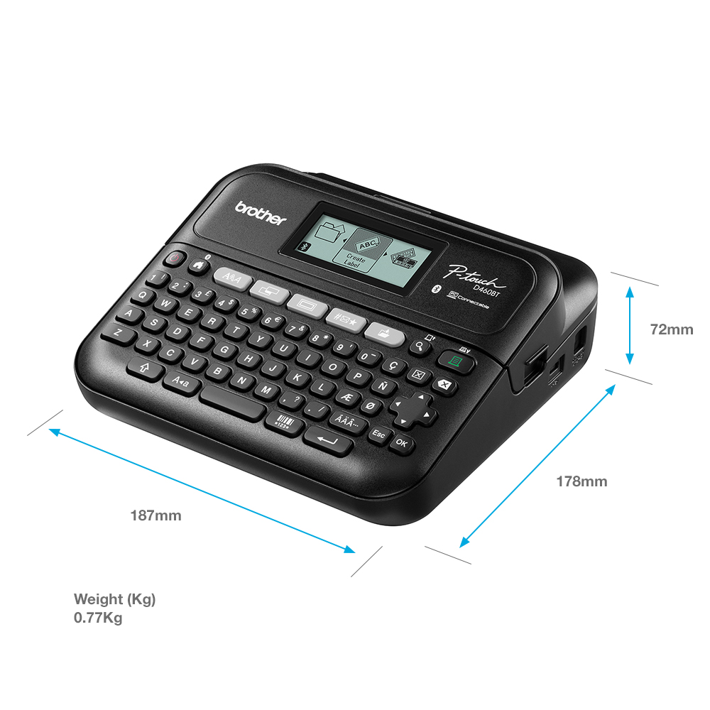 ptd460btvp Brother PTD460BTVP Label Printer, 18 mm Max Label Width