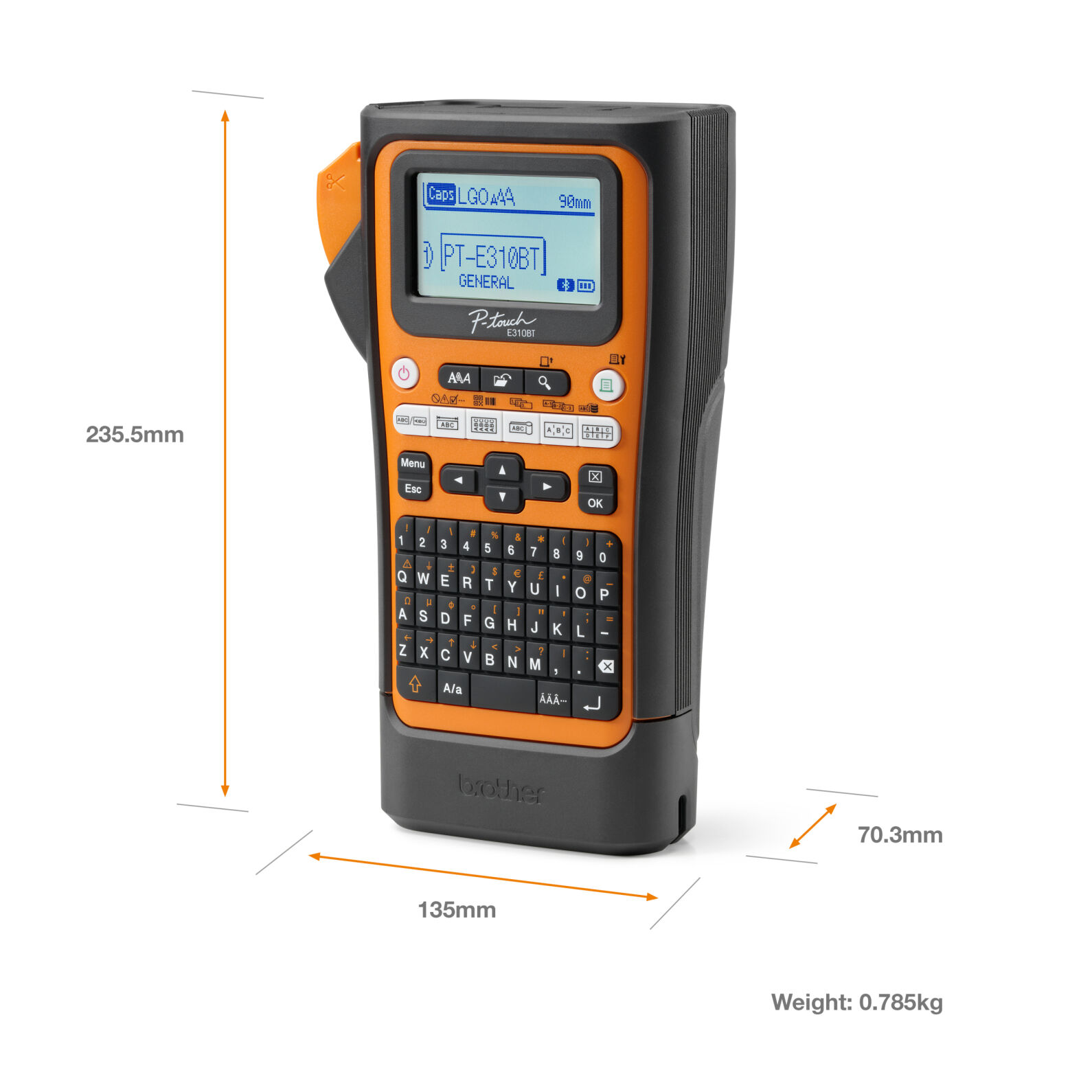 pte310btvpql1 Brother PTE310BTVPQL1 Handheld Label Printer, 18 mm Max Label Width