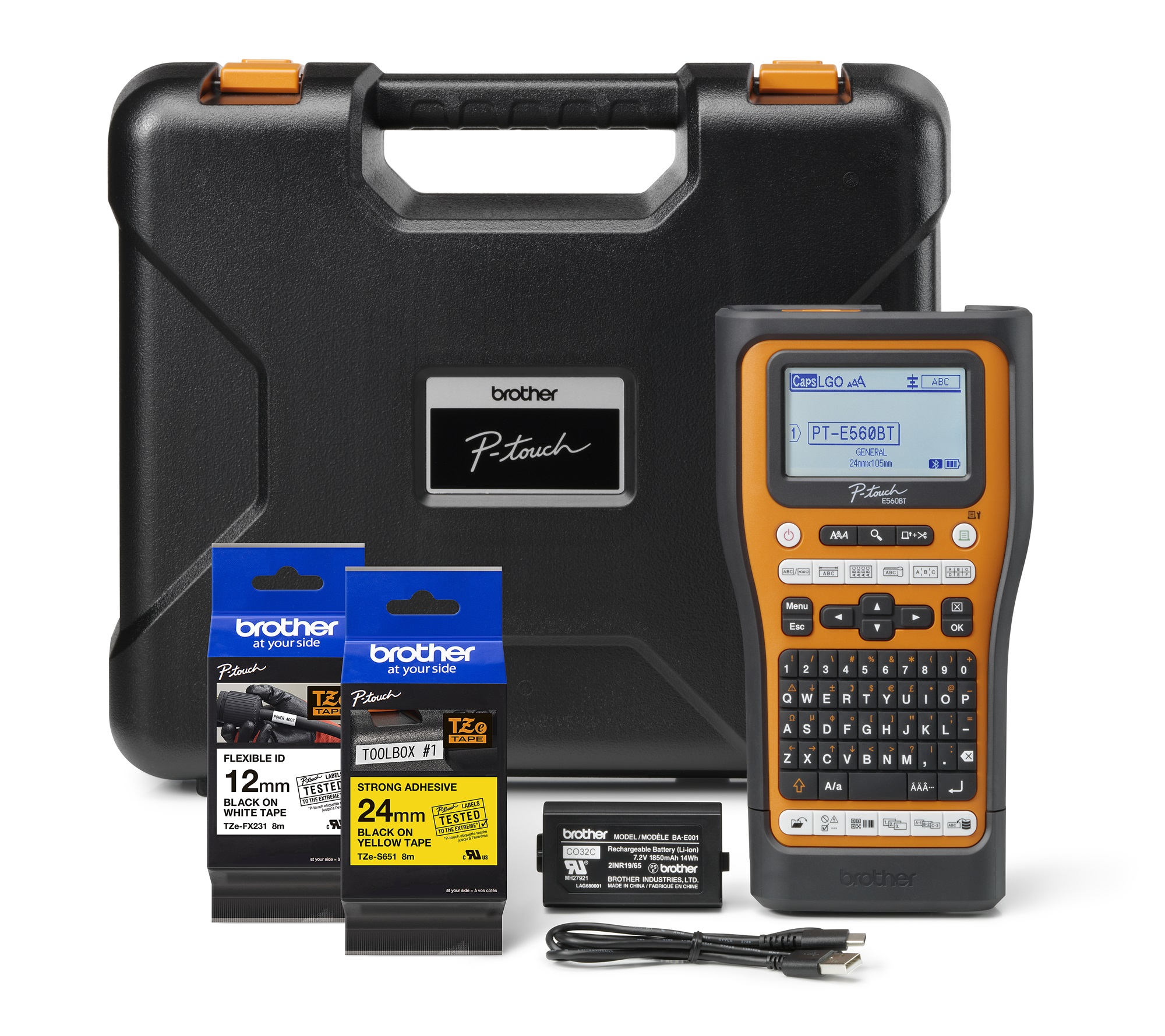 pte560btvpql1 Brother PTE560BTVPQL1 Handheld Label Printer, 24 mm Max Label Width