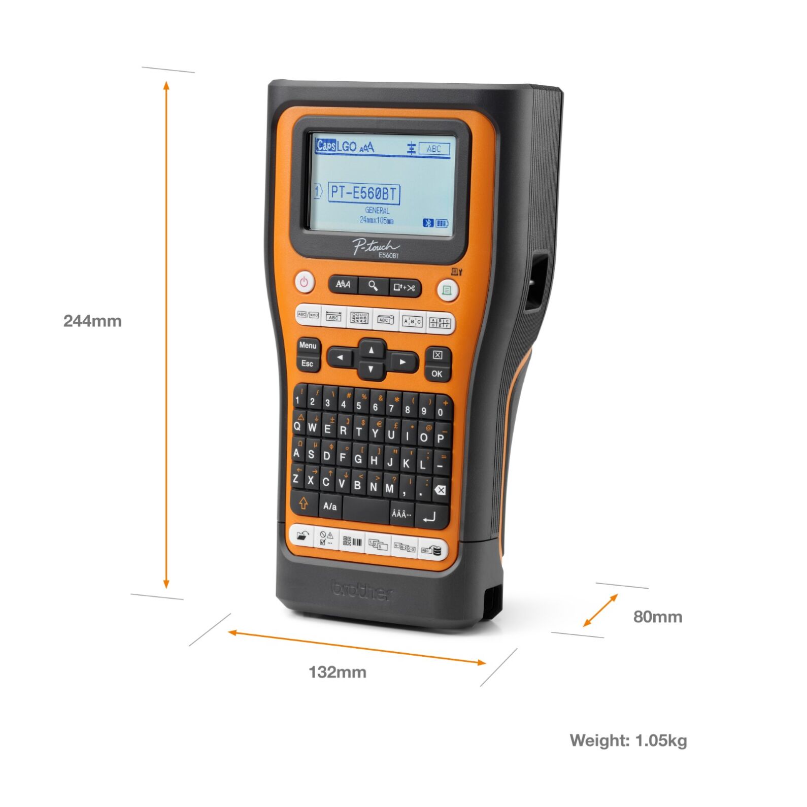 pte560btvpql1 Brother PTE560BTVPQL1 Handheld Label Printer, 24 mm Max Label Width