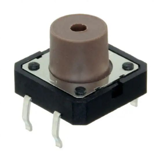 C & K IP40 Black Tactile Switch Button, SPST 50 mA 12 V dc, Through Hole