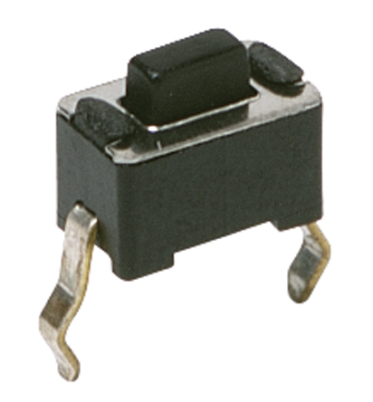 C & K IP45 Black Tactile Switch Button, 3 mm, SPST 50mA, 250 V ac 12 V dc, Surface Mount